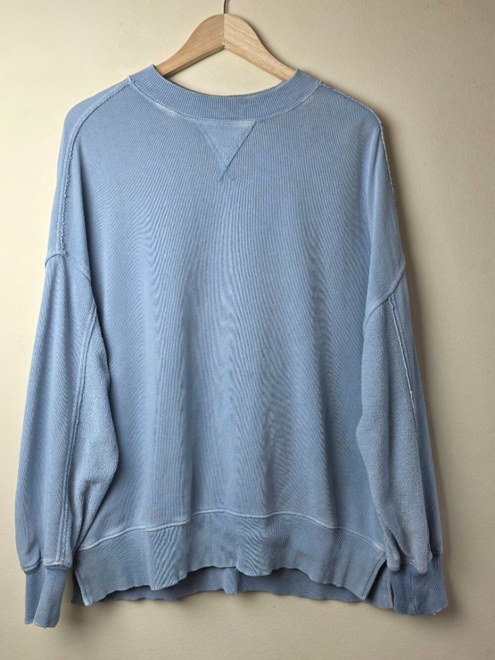Aerie Oversized Sweatshirt Women's XS Distressed Jersey & Terrycloth Grunge